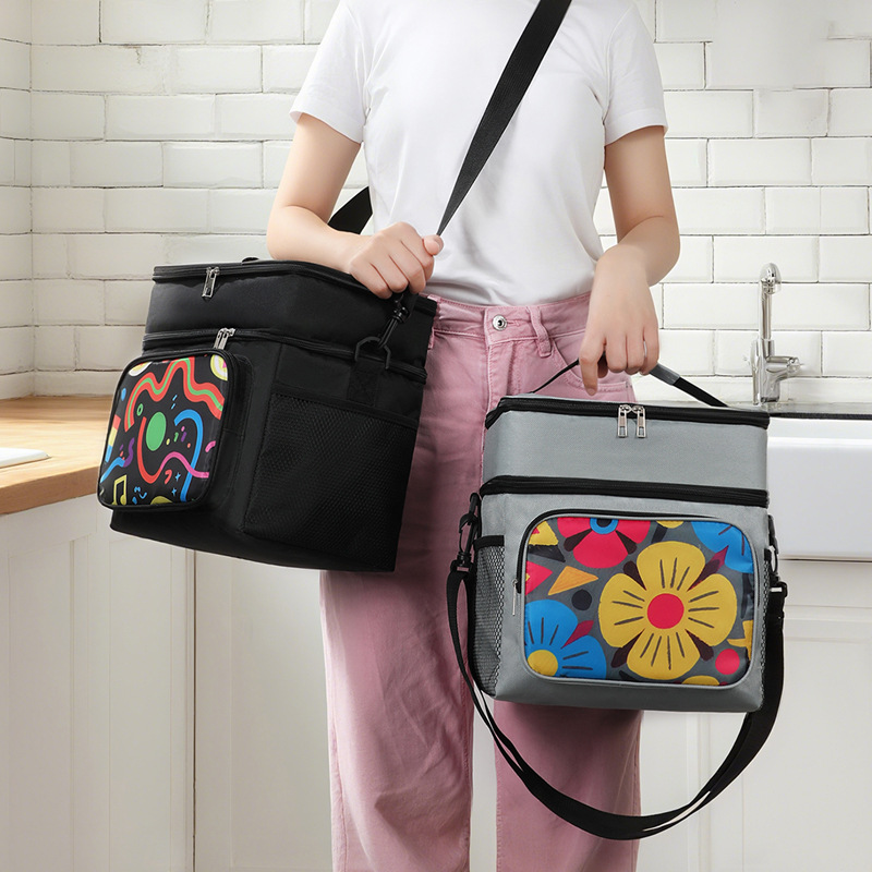 Nuevo paquete de aislamiento de flores al aire libre para picnic bolsas de alimentos frescos bolsas de almuerzo transfronterizas bolsas de almuerzo bolsas de almuerzo portátiles con arroz