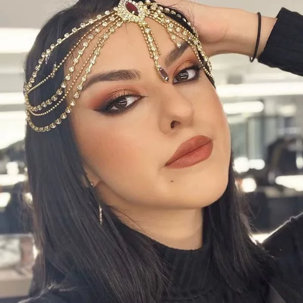 New Bohemian Style Hair Accessories All-match Multi-layer Hair Chain for Women Stage Performance Rhinestone Hair Chain
