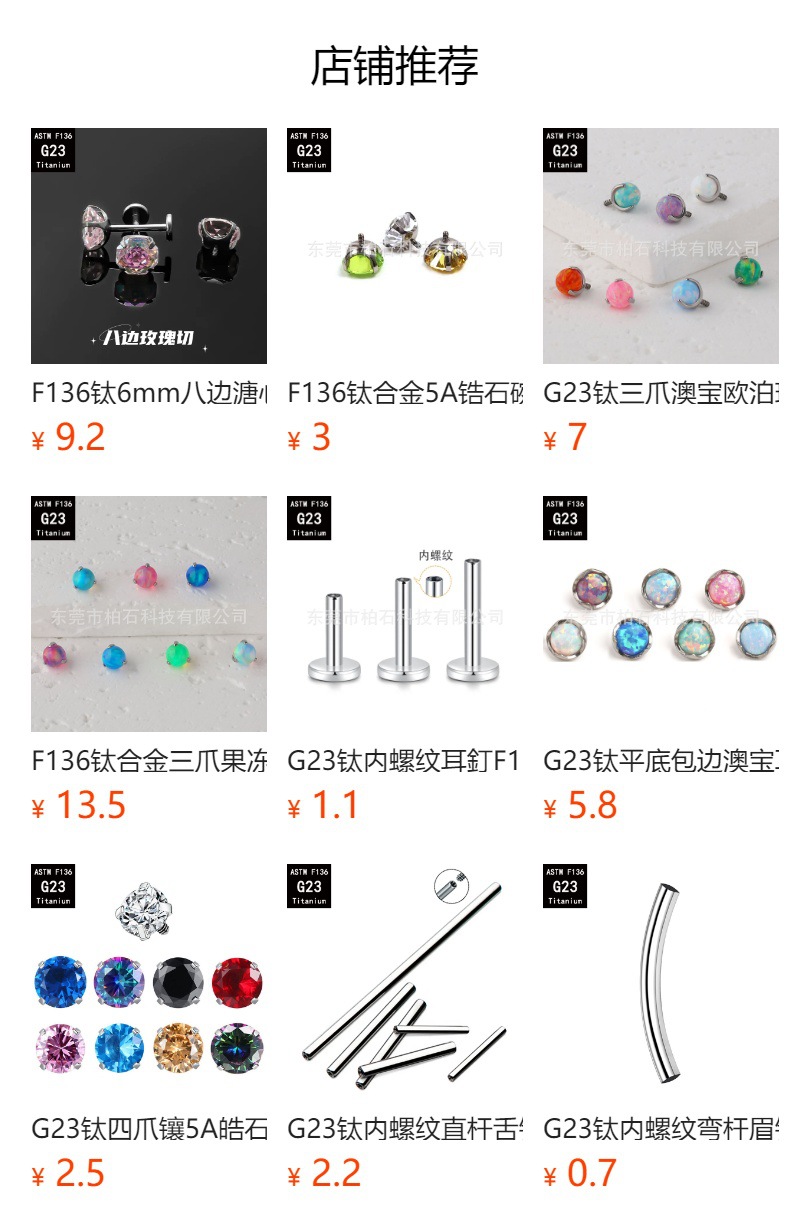 Pointed labret stud close-up product detail