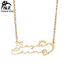 Fashionable necklace stainless steel with letters, trend chain for key bag , accessory, Amazon