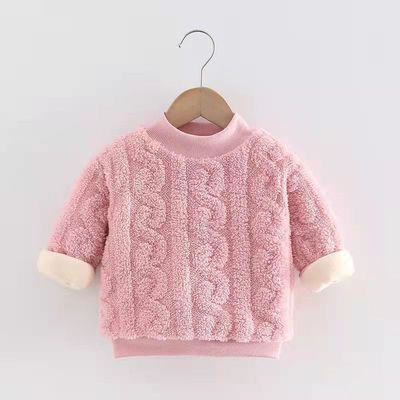宝宝套头衫2021秋冬装新款儿童卫衣加绒套头毛毛衣韩版保暖上衣