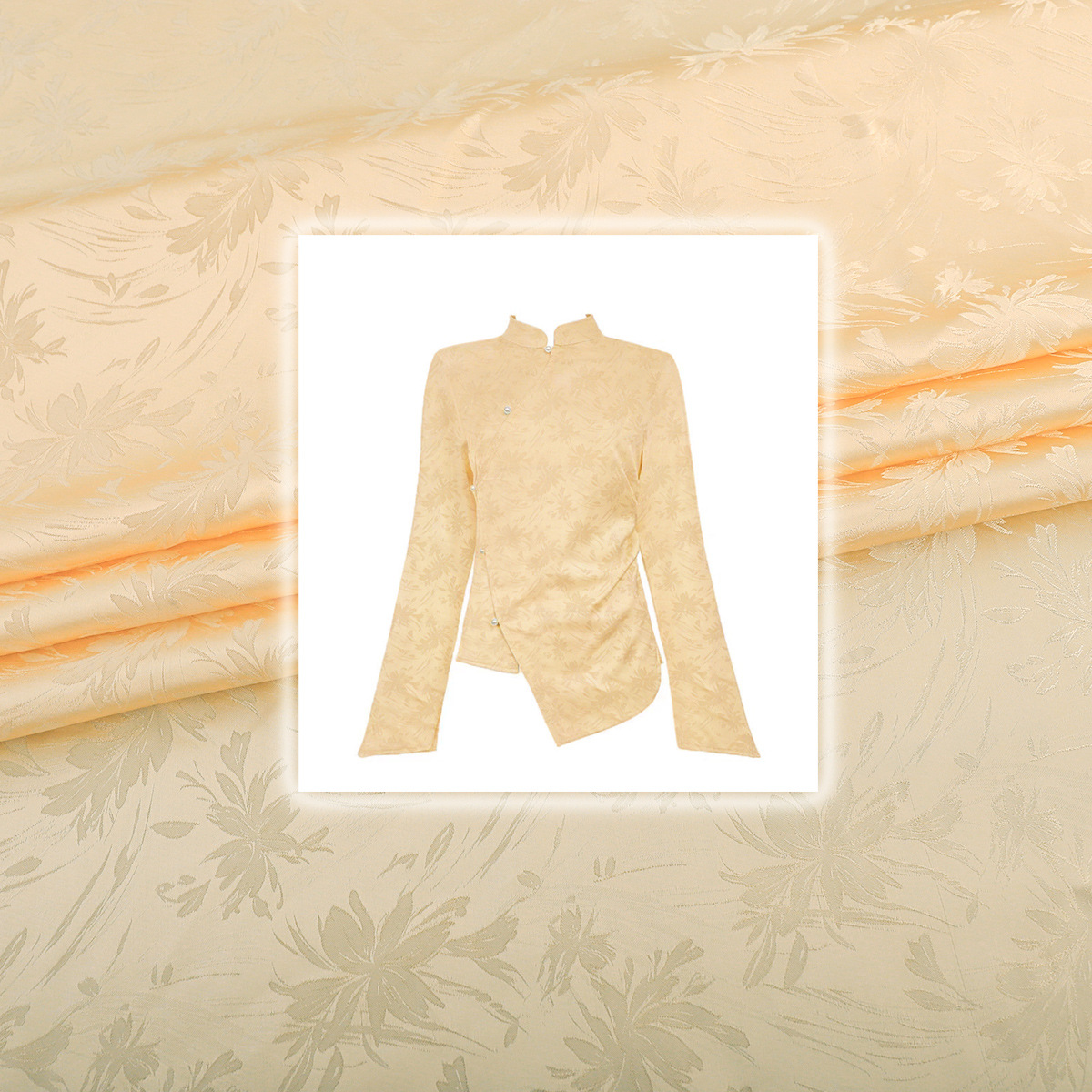 《花之舞》植物真丝衬衫旗袍面料新中式提花服装布料中国风