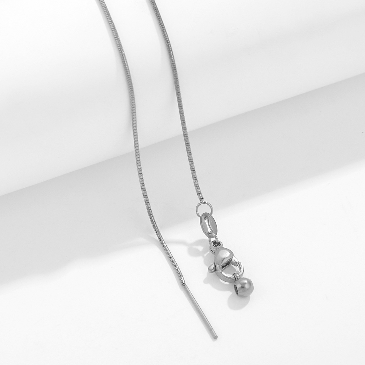 45cmチタン鋼鎖骨万能チェーン調節可能チェーンステンレスネックレスシリコンdiyアクセサリービーズペンダント部品