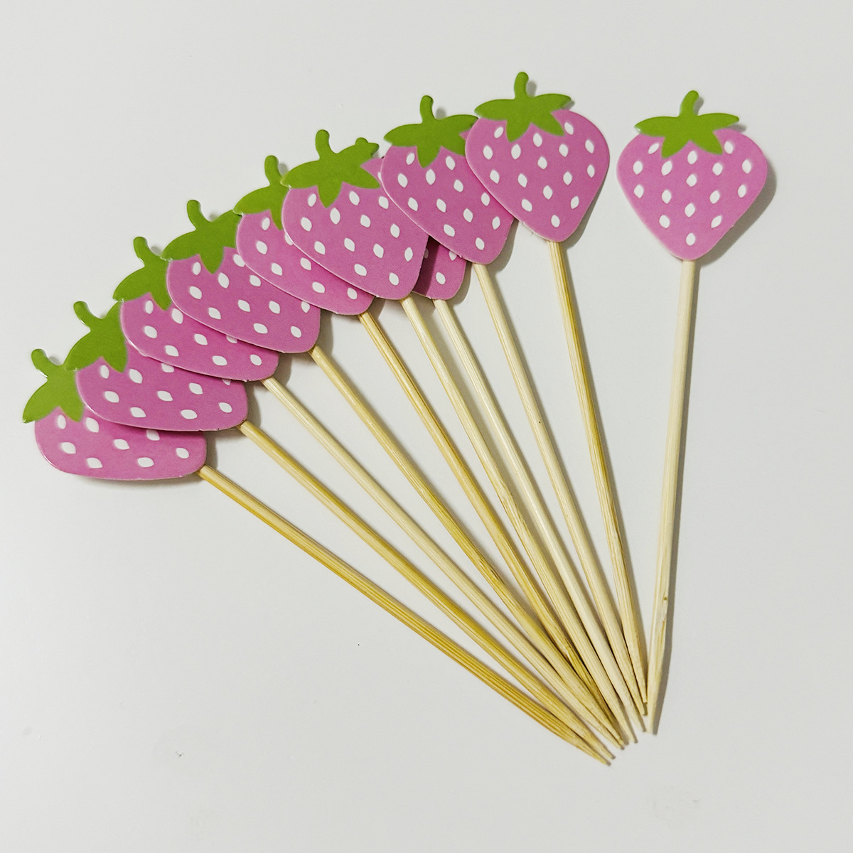 Lugar de fábrica al por mayor decoración creativa de pasteles de fiesta con letrero de fresa, letrero de decoración de postres, venta caliente transfronteriza