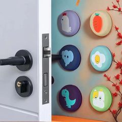 Cartoon soft rubber door handle anti-collision pad wall sticker behind door refrigerator bump sticker household silent thickened silicone anti-collision sticker