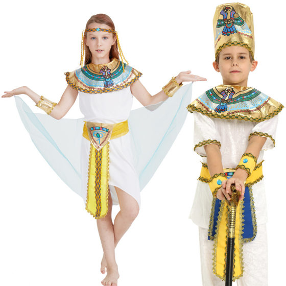 Halloween Egyptian National Costume Adult Male Nile King Clothes Child Female Greek Princess Costume