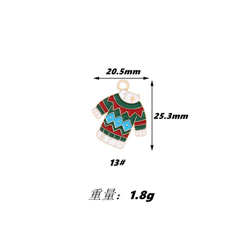 跨境圣诞节卡通DIY饰品配件滴油合金圣诞老人雪花麋鹿耳饰吊坠配|undefined