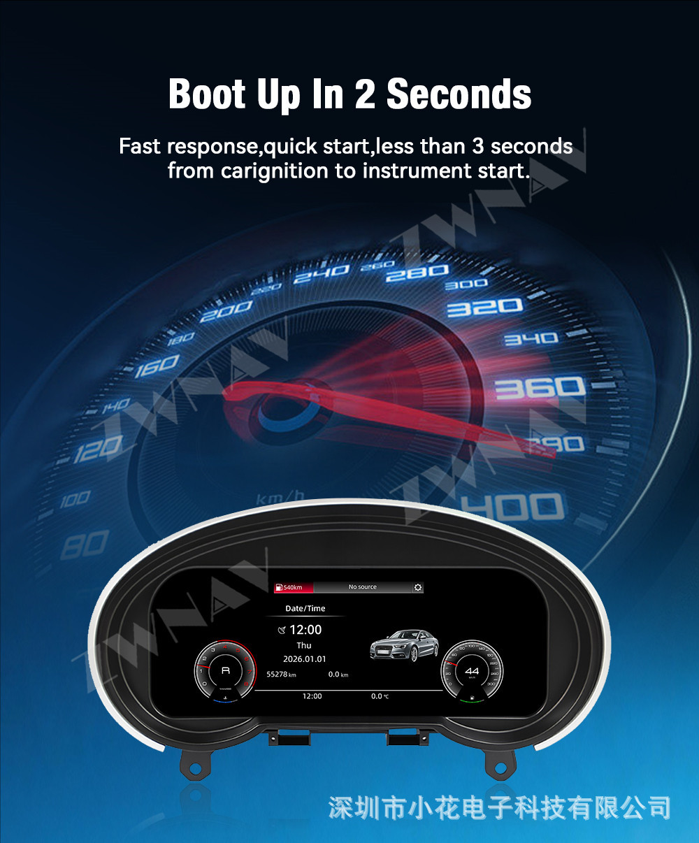 Suitable for 2008-2014 Audi TT full LCD instrument cluster 10.9inch multifunctional car odometer