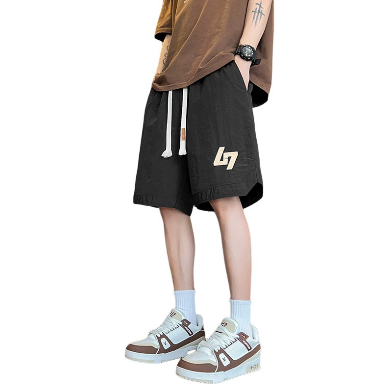 Summer thin trend brand men's fashionable trousers, silk shorts, American style, loose fit