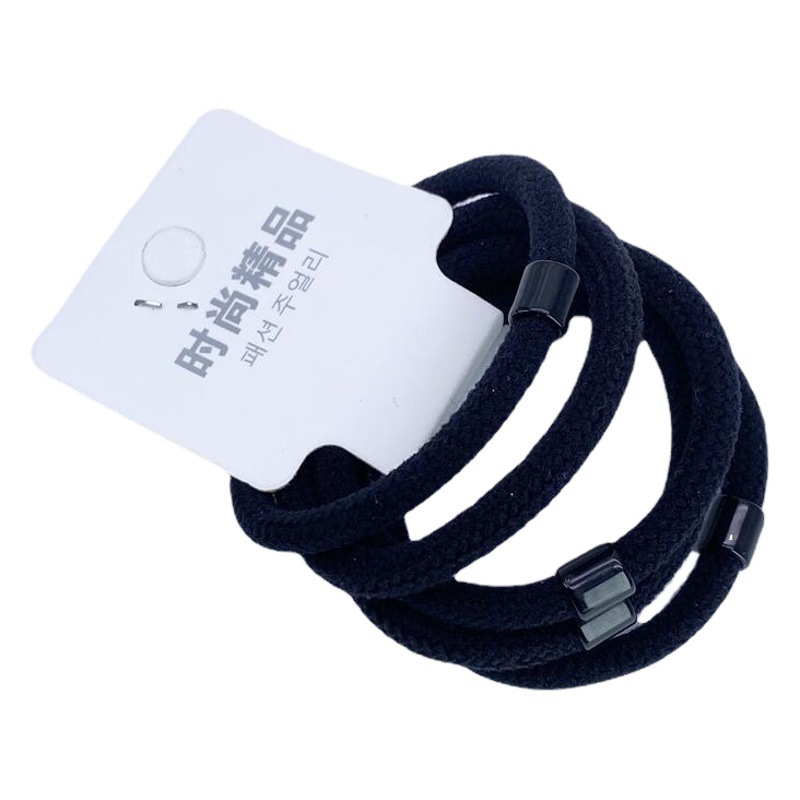 Las mujeres japonesas y coreanas de alta elástica banda de goma negra cuerda de pelo banda de pelo cuerda de pelo cubierta de cuero red hilo base banda de goma 5 piezas traje