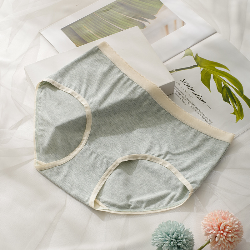 Ropa interior sin costuras de las mujeres al por mayor transpirable cintura media 40 ropa interior de algodón peinado de las mujeres calzoncillos de algodón entrepierna ropa interior elástica alta
