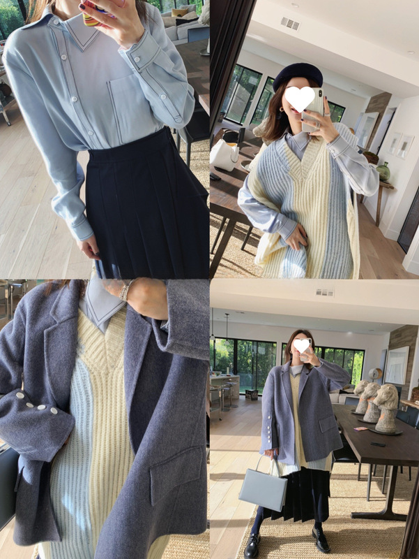 【现货】VC 衬衫女春秋新款韩版气质复古长袖上衣宽松休闲衬衣|undefined