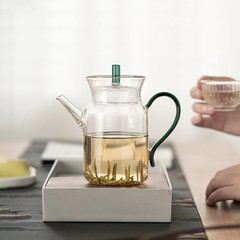 Imitation Song Dynasty high borosilicate glass hand-held pot transparent flower herbal teapot green tea fair cup cold brew teapot tea brewing device