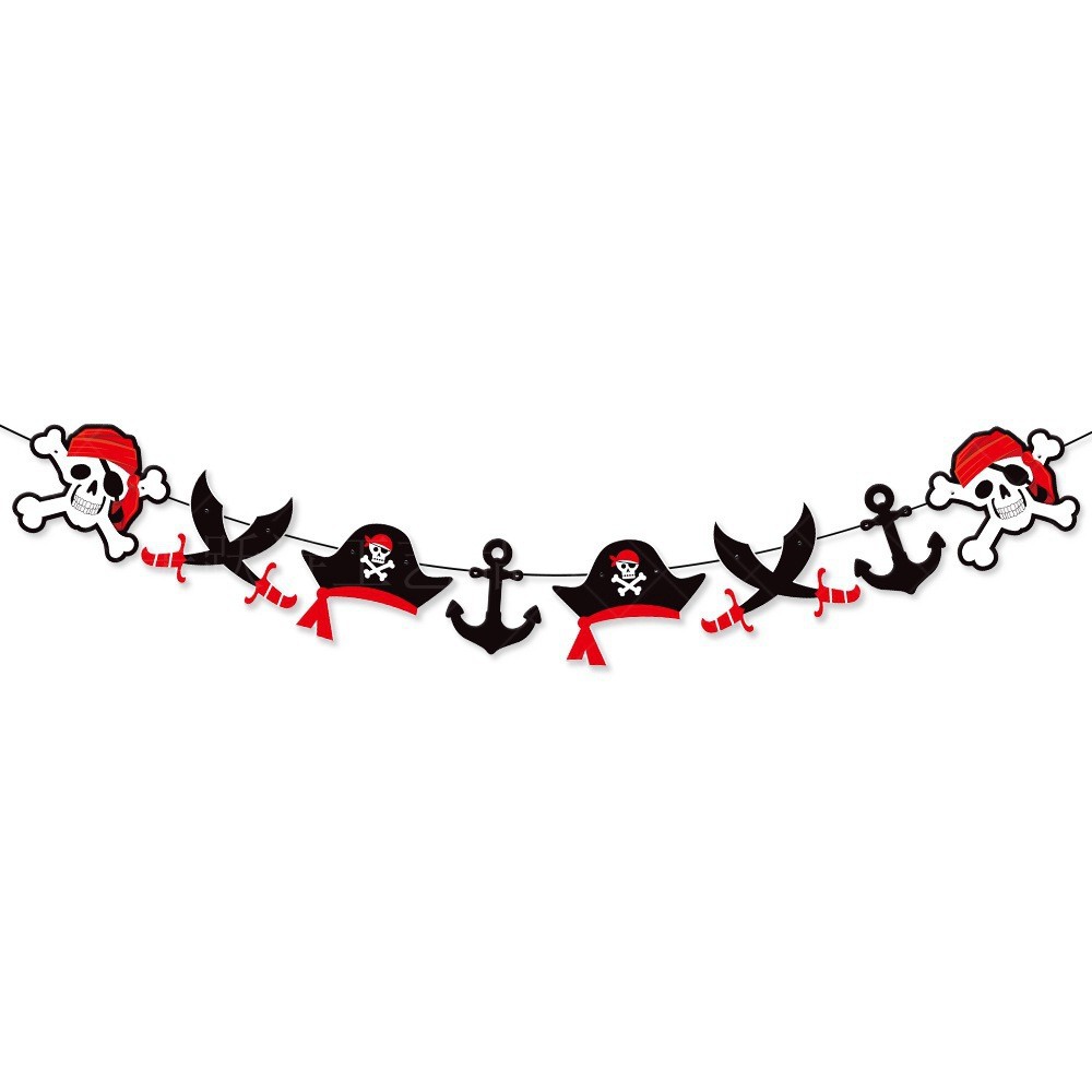 Halloween pirata tema fiesta de cumpleaños decoración traje cumpleaños bandera pirata espiral colgante pastel tarjeta inserción