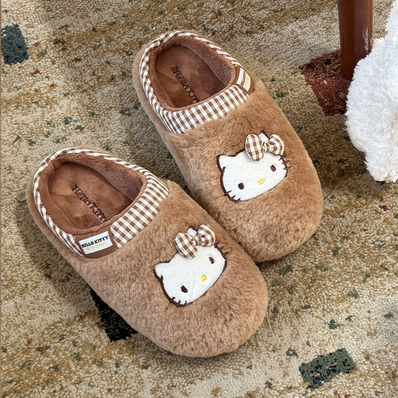 冬天Kitty勃肯鞋女秋冬季新品家用外穿防滑保暖正版三丽鸥棉拖鞋|undefined