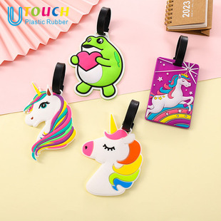 Pvc Soft Luggage Tag Unicorn Card Holder Silicone Boarding Pass Luggage Tag Luggage Accessories
