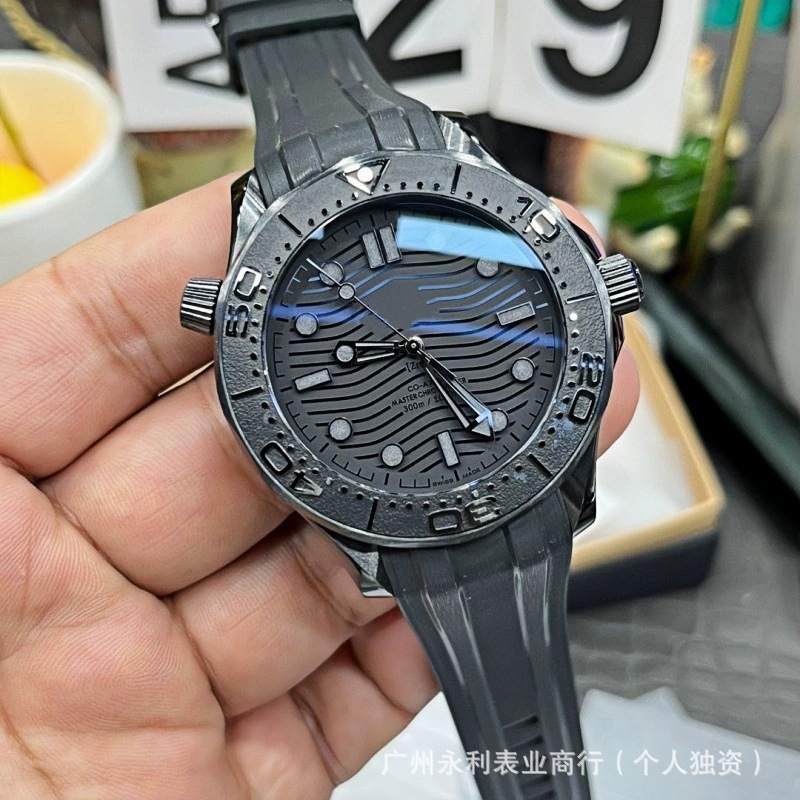 Oujia Haima 300 Series Diving Men's Watch Imported Rubber Belt Black Warrior Fully Automatic Mechanical Watch