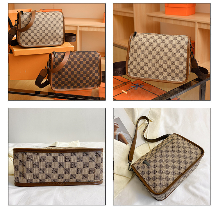 Netizen Women's 2024 New Popular Fashion Print Crossbody Small Square Versatile Broadband Shoulder Pea Bag_voghion.com