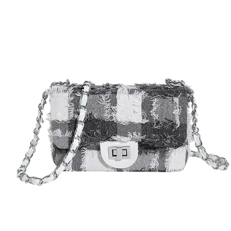 Bolso bandolera de lona Bolso retro Mujer 2025 Verano Nuevo estilo Moda Bolso bandolera simple Cadena simple Bolso cuadrado pequeño