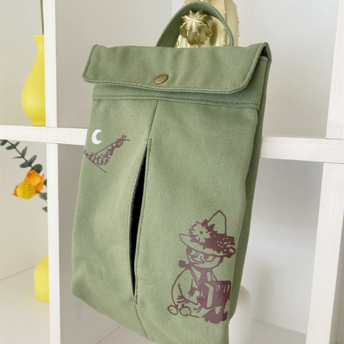 New Moomin Yami tissue box storage bag can be mounted on the back of the car seat with cute cartoon tissue cover