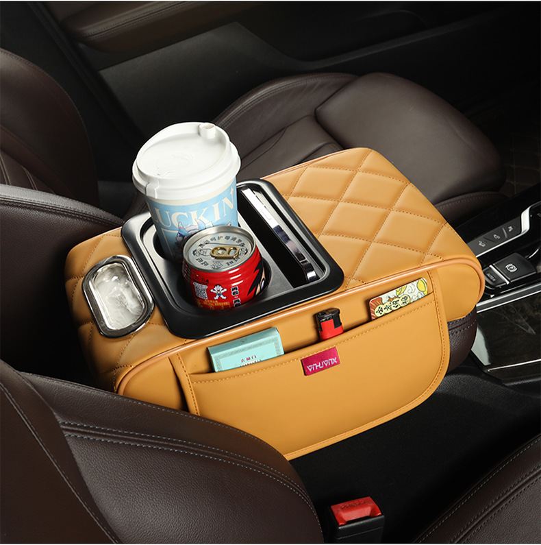 General-purpose car armrest box booster pad central armrest elbow pad water cup holder storage box auto supplies cross-border