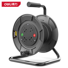 得力DL8830-15电缆线盘最大装30m1.5线径空盘16A(黑