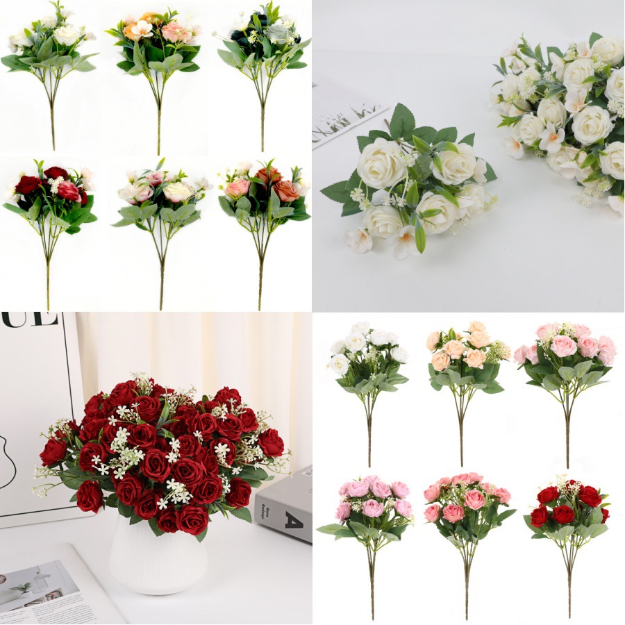 Simulated rose bouquet wedding decoration home furnishings camellia…