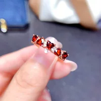 Новое кольцо с гранатом из натурального аметиста 925 пробы, легкое роскошное универсальное женское кольцо, оптовая продажа