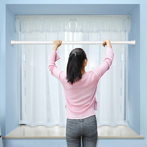 Telescopic rod without punching curtain rod bedroom stainless steel nail-free stay rod living room 4 meters long rod bathroom clothes drying rod