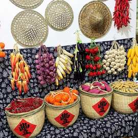 假辣椒玉米大蒜串农家乐火锅店装饰挂件幼儿布置农民丰收节农博会