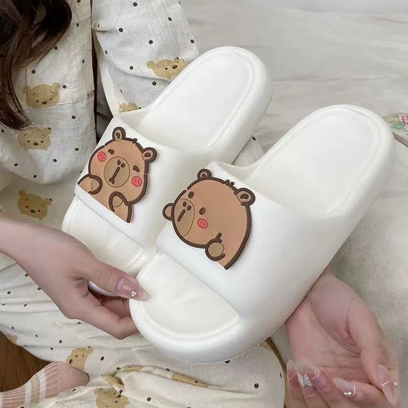 Год рождения красный эва тапочки женщины могут любить Капибара 2025 новый домашний антискользящий свадебный холодный мужчина