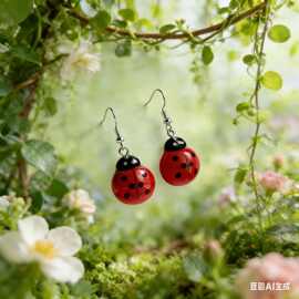 跨境时尚双面亚克力玫瑰花耳环，适合情人节/母亲节女性垂坠耳环