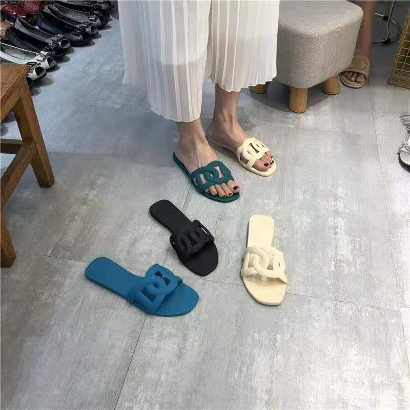 Women’s Flat H-shaped Summer Sandals Trendy Beach Slippers_voghion.com