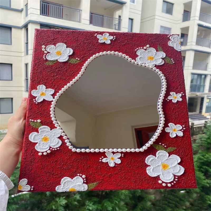 厂家批发桌面化妆镜简易不规则亚克力镜子异形梳妆镜可按需定