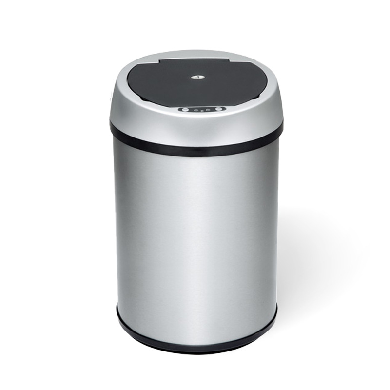 Clásica redonda inteligente papelera de basura inductiva sala de estar cocina casera papelera de basura automática inducción silenciosa papelera de basura