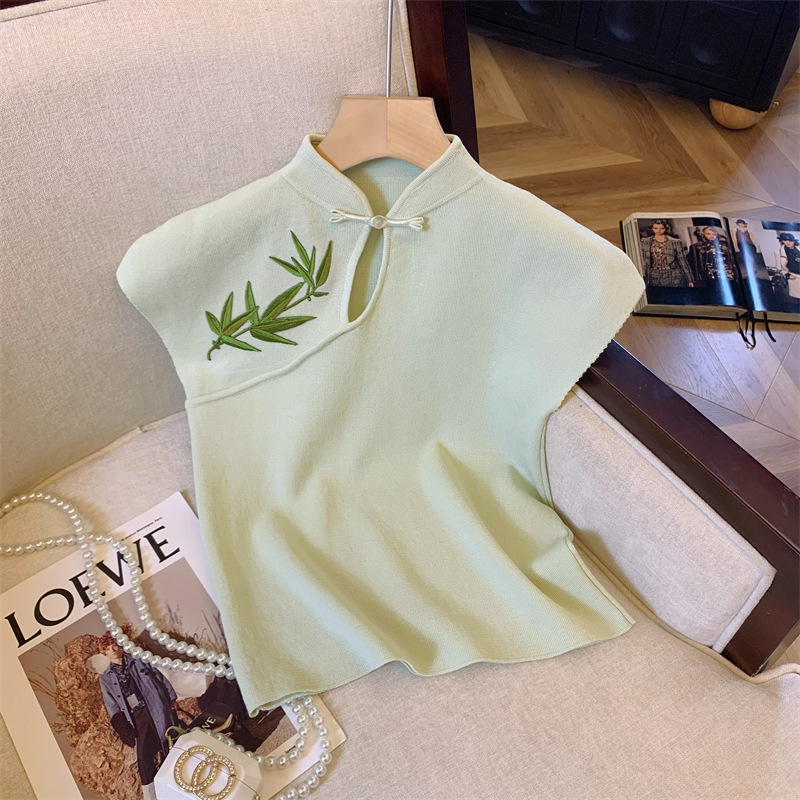 Summer Mint Mambo Style Top Women's New Chinese Style National Style…
