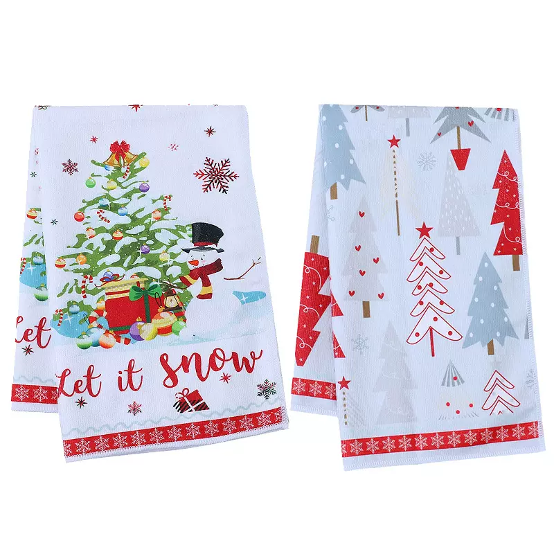 亚马逊热卖 快干 吸水 多功能  圣诞节 万圣节 超细纤维厨房 茶巾
