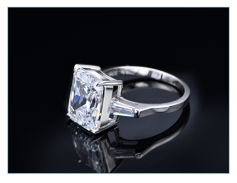 Fashion Geometric Sterling Silver Inlay Zircon Rings 1 Piece