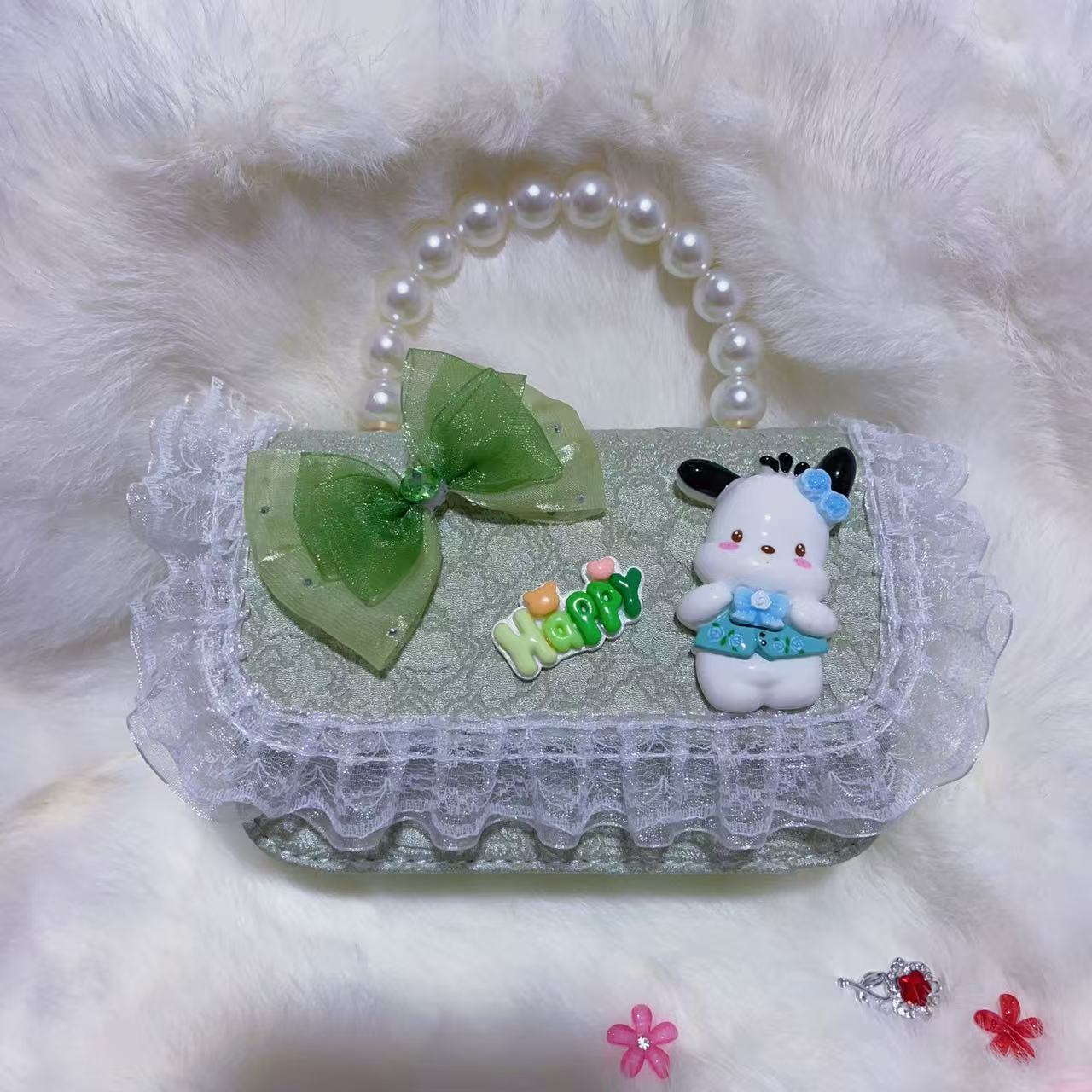 Bagos de perlas para niños 2024 nuevos bolsos para niños bolsos de mochila de niñas bolsos accesorios de princesa bolsos de viento de fragancia