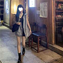 2026牛仔马甲外套女韩版百搭显瘦洋气学生工装外搭无袖马夹上衣