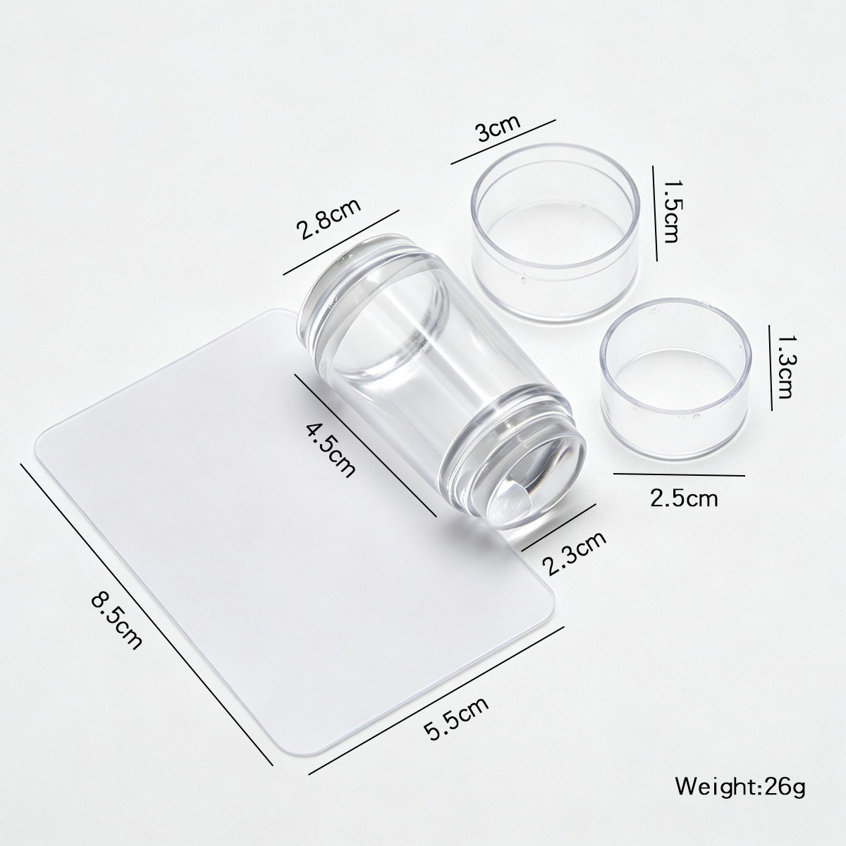 Sello para Uñas de 2,8 cm de Silicona Transparente con Raspador para Manicura Francesa image 12