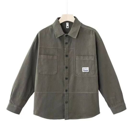 Cotton New Style Work Shirt Men's Spring and Autumn regular Coat Shirt Loose Long-sleeved Autumn and Winter Cardigan Jacket