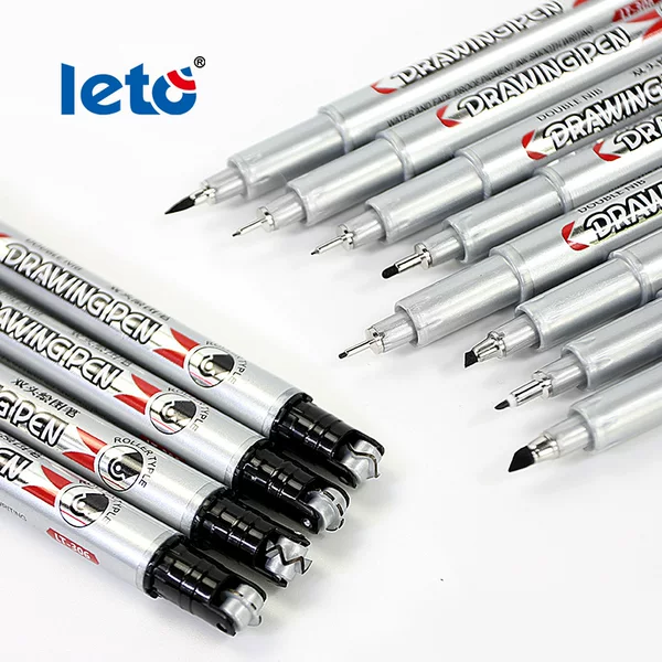Lotto Dual-Tip Drawing Pen Waterproof Student Art Manga Design Signature Pen Hand-Drawn Outline Pen Needle Tip Pen Hand-Drawing