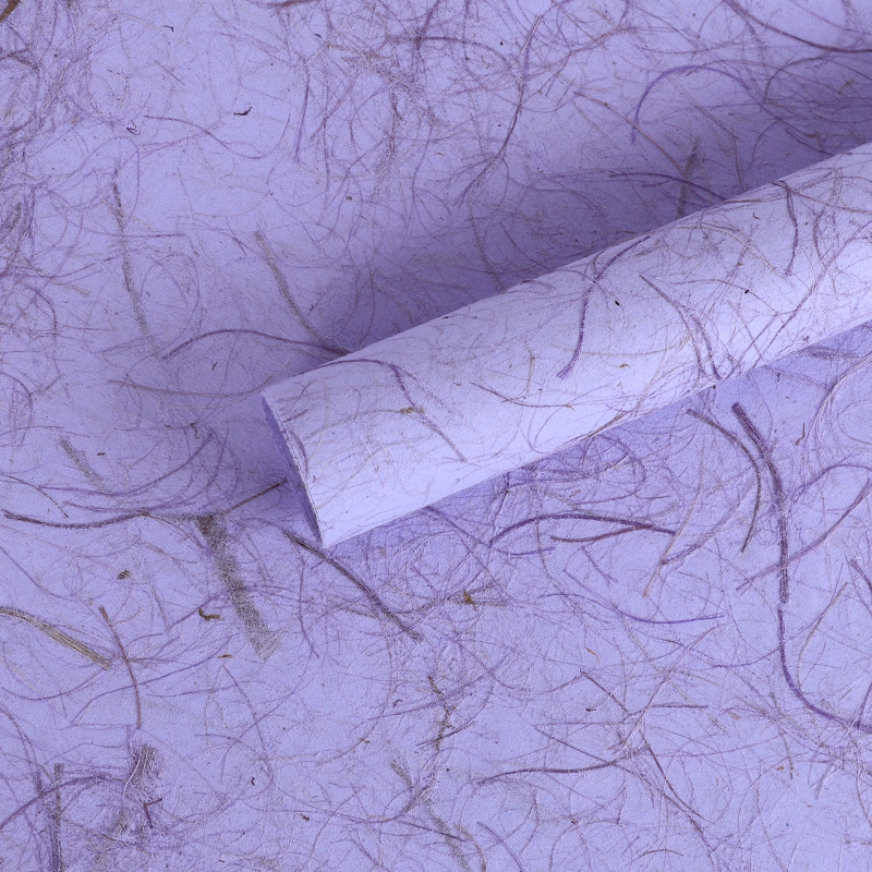 Papel de ensueño hueco de Xiyu Papel de fibra de seda de cáñamo Papel de macarrón de ensueño de alta calidad Papel de arte de flores de embalaje diye hecho a mano