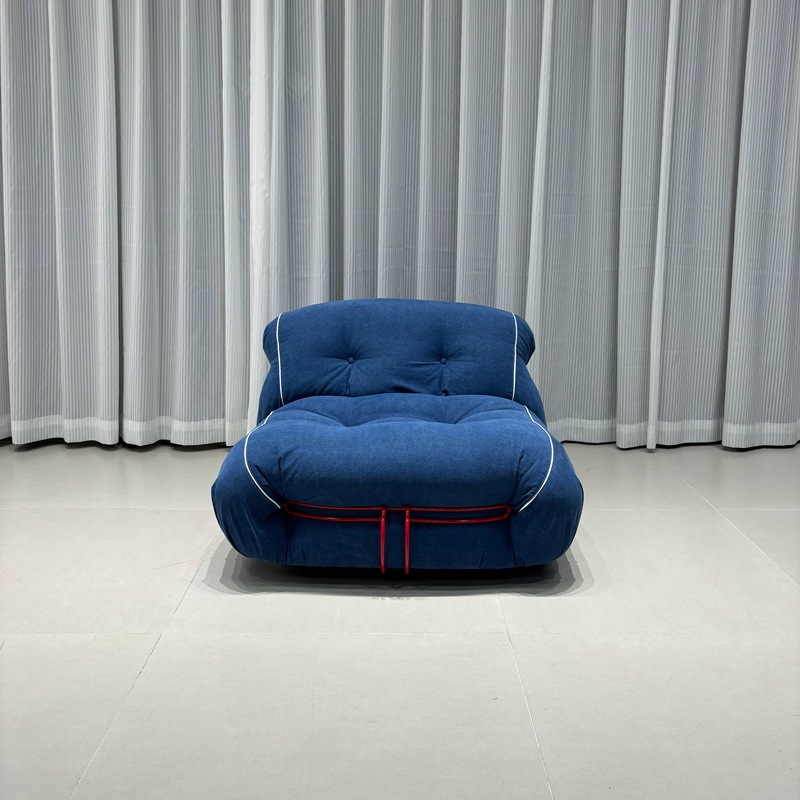 Italian-Style Steel Tooth Hippo Sofa Internet Celebrity Designer Single Chair Living Room Single Sofa Leisure Recliner Fabric Sofa Chair