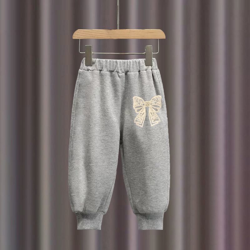 레이스 매듭 그레이 팬츠