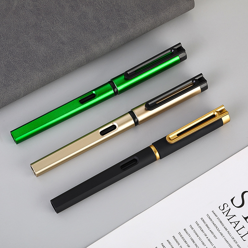 Neutral pen plastic ballpoint pen exhibition advertising promotional pen logo printing metal texture signature pen office stationery