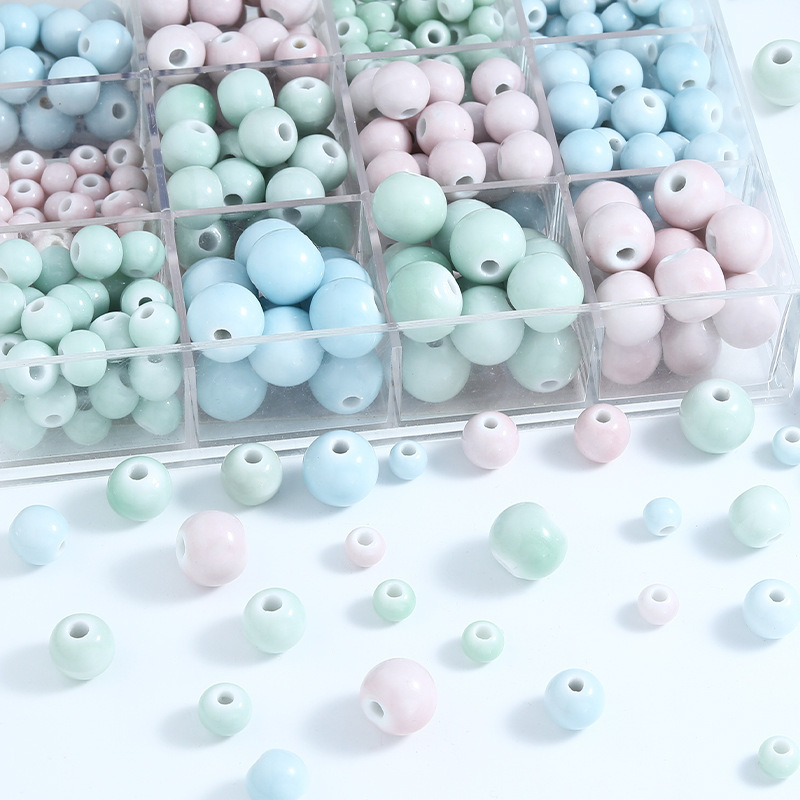 Color round ceramic beads Macaron beaded diy accessories material ceramic beads bracelet accessories accessories accessories
