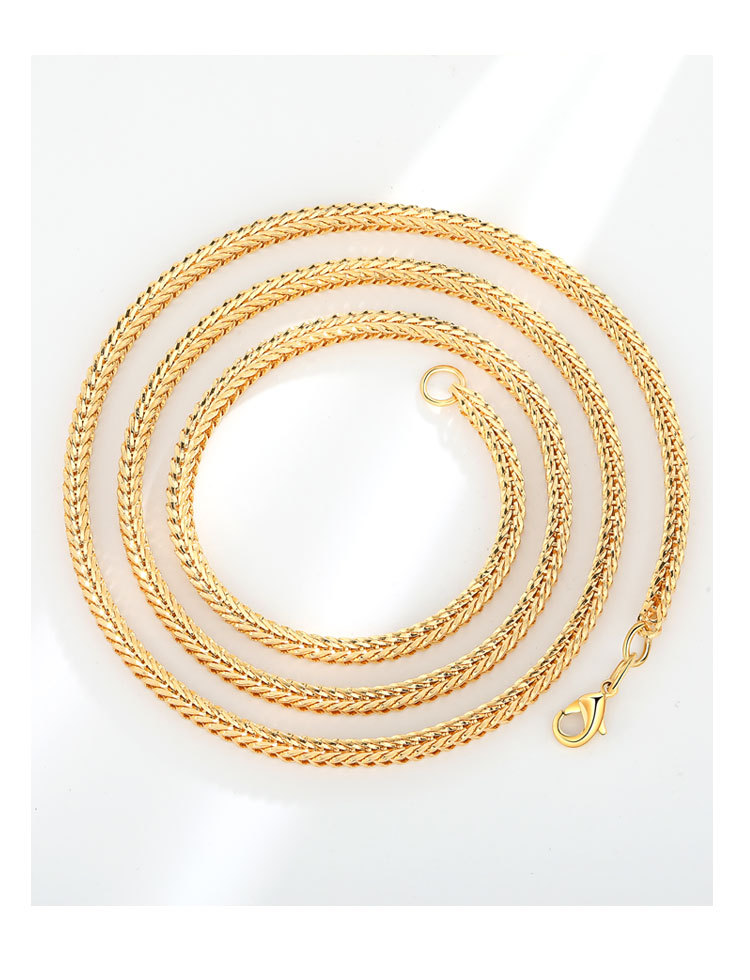Copper Chain Material Wholesale Jewelry Hip-Hop Punk Geometric Copper Plating Necklace Cuban Link Chain Curb Chain Twisted Rope Chain Figaro Chain