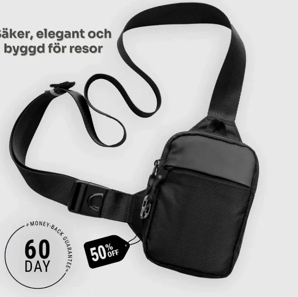 Cross-Border Hot-Selling Fashion Small Crossbody Bag, New Anti-Theft Nylon Crossbody Bag with Gold Anti-Theft Buckle for Men and Women